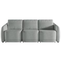 Imagem de Sofá Cama Casal Para Sala 276cm Polska K04 Bouclê Cinza - Mpozenato