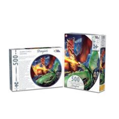 Imagem de Quebra-Cabeça 500 Peças Redondo Dragão Desafio Fascinante Para Montar