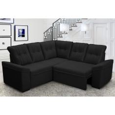 Imagem de Sofá Canto London Preto Suede Velut - King House