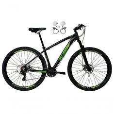 Imagem de Bicicleta Aro 29 Ksw Xlt 24v Freios Disco Hidráulicos Garfo Suspensão - Preto/verde Tam.19