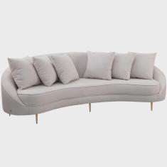 Imagem de Sofá 3 Lugares Para Sala de Estar Living Orgânico 210cm Moah T03 Linho Bege - Lyam Decor