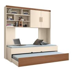 Imagem de Jogo de Quarto Chiara Módulo Aéreo 2 Portas e Bicama com Colchões Supreme D33 - Phoenix Baby