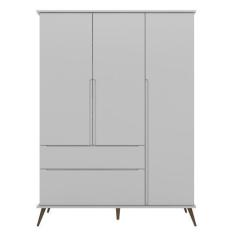 Imagem de Guarda Roupa Infantil 100% MDF 3 Portas Pés Retrô Mel P04 Cinza - Mpoz