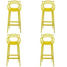 Imagem de Kit 4 Banqueta Aviv Allegra Solna Fratini 109 Cm (altura) Polipropileno Cor Amarelo