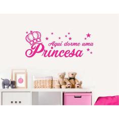 Imagem de Adesivo Decorativo Quarto De Meninas Aqui Dorme Uma Princesa