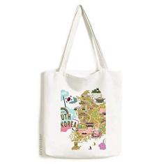 Imagem de Bolsa de lona com mapa da Coreia do Sul, bolsa de compras casual