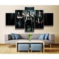Imagem de Quadro Decorativo Banda de rock 5 peças 130x65 cm em tecido