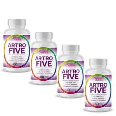 Imagem de 4x Artrofive Colágeno Tipo II, Cálcio, Magnésio, Vit D3 e k2 60 Capsulas de 500mg