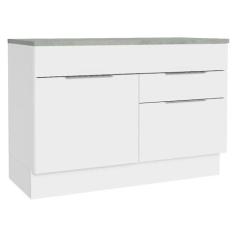 Imagem de Balcão Gabinete de Pia 120 cm 1 Portas e 2 Gavetas (com Tampo) Stella Madesa