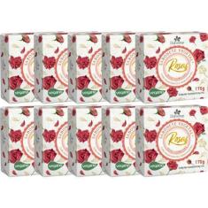 Imagem de 10Un Sabonete Vegetal Rosas Vermelhas 170G Davene