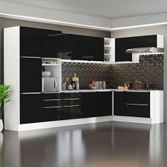 Imagem de Armário de Cozinha Completa de Canto 546cm Branco/preto Lux Madesa 05