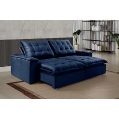 Imagem de Sofá Retrátil e Reclinável 2 Lugares Azul