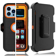 Imagem de Tekcoo Capa compatível com iPhone 14 Pro | 6,1 polegadas | 2022 com [protetor de tela embutido] Clipe de cinto de bloqueio de coldre [teste de queda de grau militar de 3,1 m] Capa de suporte de