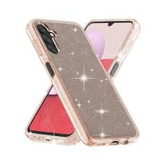 Imagem de BAISRKE Capa com glitter para Galaxy A14 5G, capa híbrida de proteção resistente de plástico rígido TPU macio resistente à prova de choque armadura resistente a alto impacto capa para Samsung Galaxy