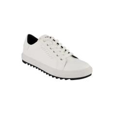Imagem de DKNY Tênis masculino de dois tons Sawtooth Sole bico redondo com cadarço, Branco, 41