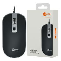 Imagem de Mouse Lecoo, USB, 1600DPI, Ambidestro, Preto - MS104