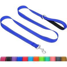 Imagem de Taglory Coleira para cães pequenos, coleira refletiva dupla face com alça acolchoada de neoprene macio, 1,8 cm por 1,8 m, serve para cães de raças pequenas, médias grandes com menos de 9 kg, azul