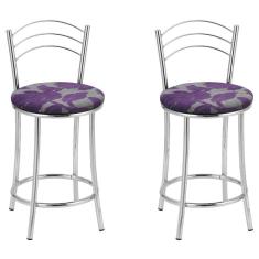 Imagem de KIT 2 Banquetas Cromadas Bc26-c - E501 Cromado/Estampado