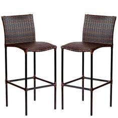 Imagem de Conjunto 2 Banquetas Havaí Artesanal Em Fibra Sintética Trama Dupla Pa