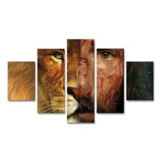 Imagem de Quadro Decorativo Kyme Face De Jesus Leão Judá 5 Peças