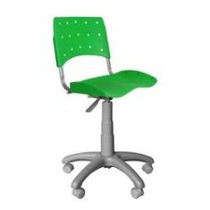 Imagem de Cadeira Giratória Plástica Verde Anatômica Base  - ULTRA Móveis
