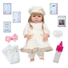 Imagem de Boneca Reborn Abigail Olhos Castanhos Completa 13 Itens - Cegonha Rebo