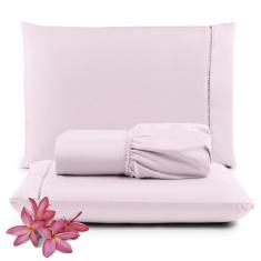 Imagem de Jogo Cama Lençol Unique King 400 Fios Rosa