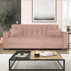 Imagem de Sofá Cama 3 Lugares Jobim Suede - Doce Sonho Móveis Rosê