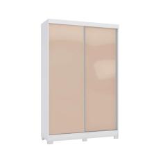 Imagem de Guarda Roupa Solteiro 2 Portas De Correr E 2 Gavetas C/Pés N571 Branco/Macadamia - Kappesberg