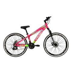 Imagem de Bicicleta Aro 26 Vikingx Tuff 21v Alumínio Freeride DH Aros Vmaxx Pretos Freio a Disco-Unissex