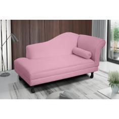 Imagem de Recamier divã larissa liso 160cm lado direito suede rosa - VH MOVEIS