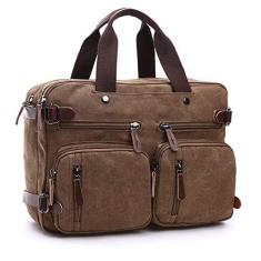 Imagem de Bolsa Mochila Pasta Multifuncional Transversal Mochila Grande Com Bolsos Externos De Lona Resistente Mensageiro Carteiro Alça De Ombro Documentos Trabalho Crossbody - ZAFIN