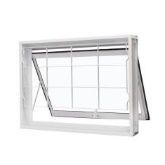 Imagem de Janela De A o Maxim-ar 50x50cm Com Grade Quadriculada E Vidro