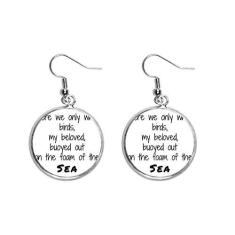 Imagem de Poetry Were We Only White Birds Orelha Pingente Prata Brinco Joia Feminina