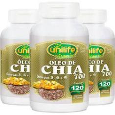 Imagem de Kit 3 Óleo De Chia Unilife - 120 Cápsulas