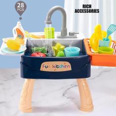 Imagem de Xs Cozinha Máquina de lavar louça infantil Brinquedos de mesa Simulação Pia 