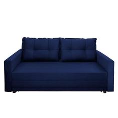 Imagem de Sofá-Cama Casal 3 Lugares Trancoso Suede Azul