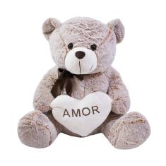 Imagem de Urso Coração Amor Marrom Alaranjado 50Cm - Pelúcia