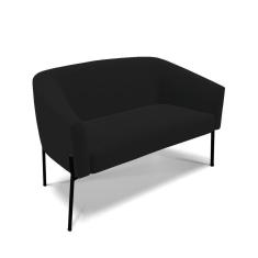 Imagem de Sofá Namoradeira 2 Lugares Pé De Ferro Preto Stella Linho D03 - D'rossi Cor A79 Preto