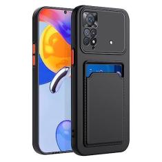 Imagem de Capa protetora para XiaoMi RedMi Note 11 Pro 5G com compartimento minimalista para cartão de crédito TPU macio de silicone TPU macio resistente a arranhões Slim Card Slot Capa protetora para Redmi