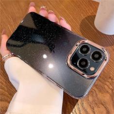 Imagem de Capa de telefone gradiente glitter para iphone 14 13 12 11 pro max plus transparente à prova de choque capa, preto, para iphone 14plus