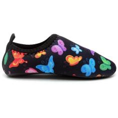 Imagem de Sapatilha Neoprene Infantil Praia Piscina Antiderrapante Tênis Versátil Flexivel Borboletas-Feminino