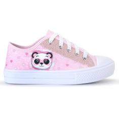 Imagem de Tênis Infantil Feminino Casual Panda Menina Botinha Glitter - Lukys Ca