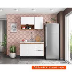 Imagem de Cozinha Compacta Firenze I 5 PT 2 GV Amêndola e Branca - Demóbile