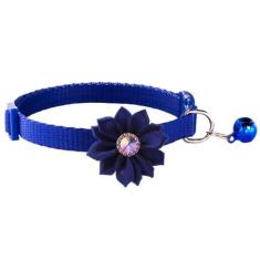 Imagem de Coleira de gato com sino, decoração de flores XS coleira de cachorro menina fofa fantasia coleira de cachorro com sinos para PPS XS pequeno gatinho pequeno animal de estimação fêmeas, pescoço 7-12