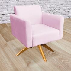 Imagem de Poltrona Giratória Marisa Suede Base Madeira MA30 D'Rossi