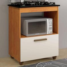 Imagem de Armário de Cozinha para Cooktop Salvia 1 Porta Nature/Off White - Kaiki Móveis