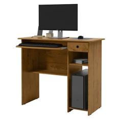 Imagem de Mesa de Computador Gamer Suporte Teclado CPU Escrivaninha com Gaveta Nicho Quarto Escritório – Viena - Freijó -RPM