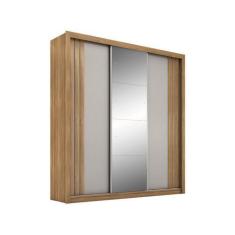 Imagem de Guarda-Roupa Casal Com Espelho 3 Portas De Correr 2 Gavetas Demóbile C