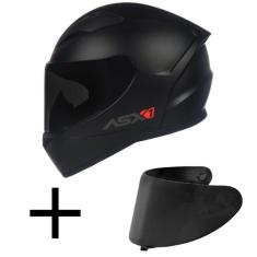 Imagem de Capacete ASX City Solid Preto Fosco Mais Viseira Fumê